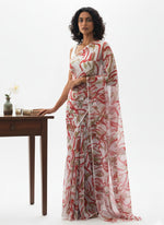 Load image into Gallery viewer, Beautiful Garden Vareli Printed Nara Chiffon Saree

