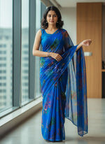 Load image into Gallery viewer, Latest Garden Vareli Printed Nara Chiffon Saree

