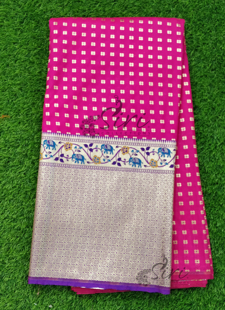 Banarasi Silk Fabric in one side Paithani Border