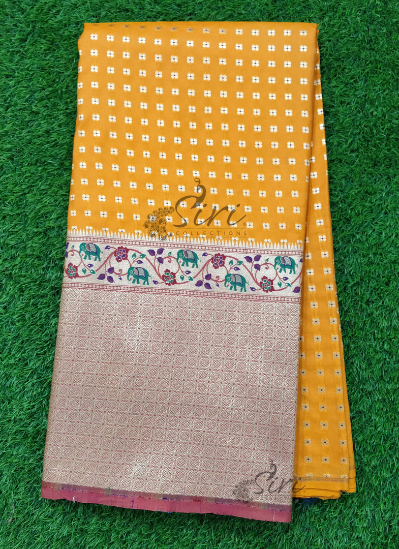 Banarasi Silk Fabric in one side Paithani Border