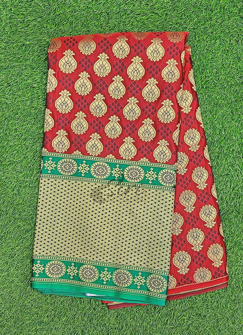 Banarasi Silk Fabric in One Side Border