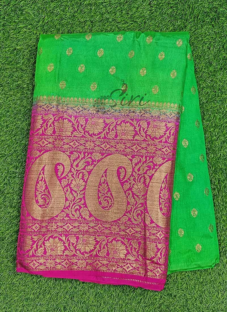 Banarasi Silk Fabric in One Side Border