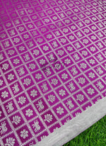 Load image into Gallery viewer, Fancy Banarasi Silk Fabric in Checks Design