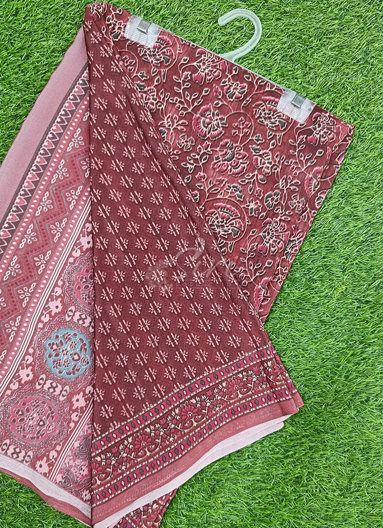 Beautiful Digital Print Crepe Silk Saree