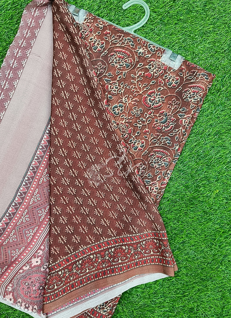 Beautiful Digital Print Crepe Silk Saree