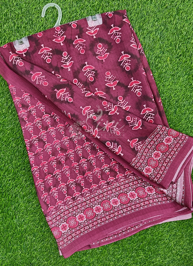 Beautiful Digital Print Crepe Silk Saree