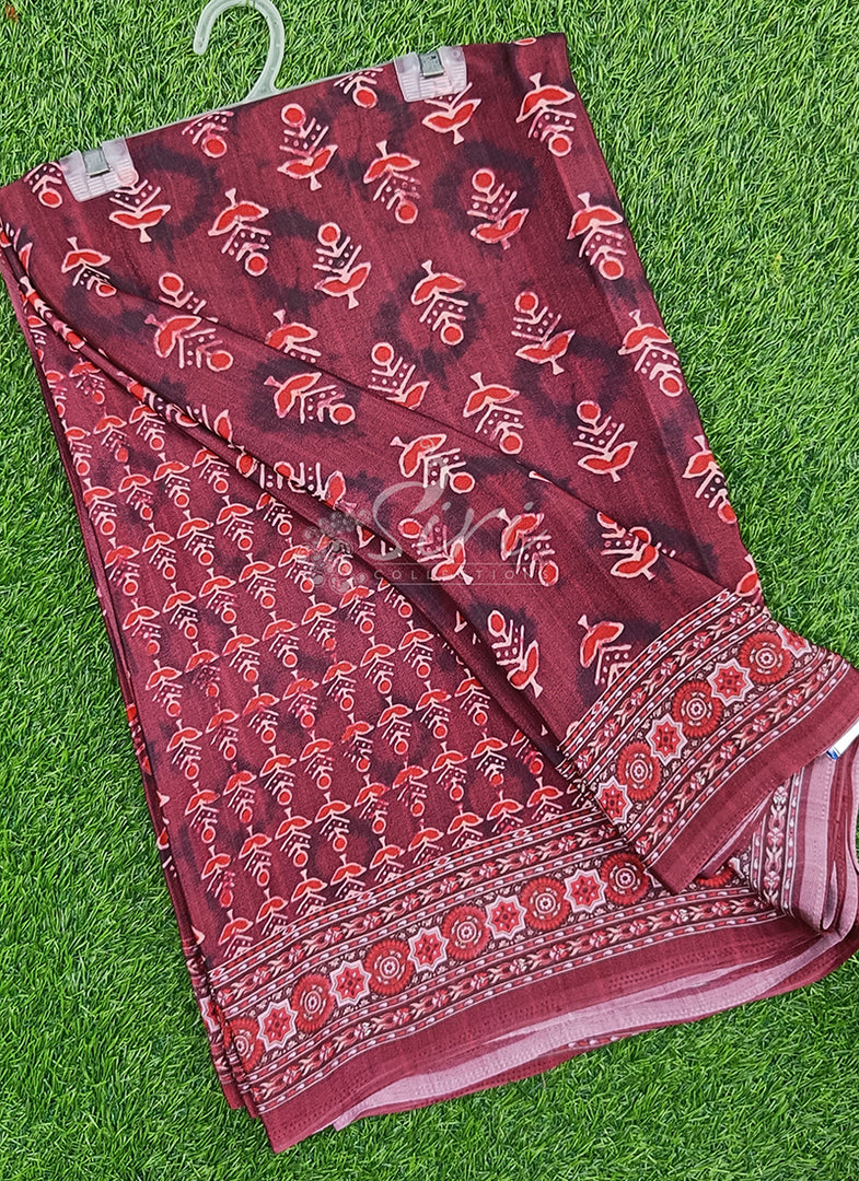 Beautiful Digital Print Crepe Silk Saree