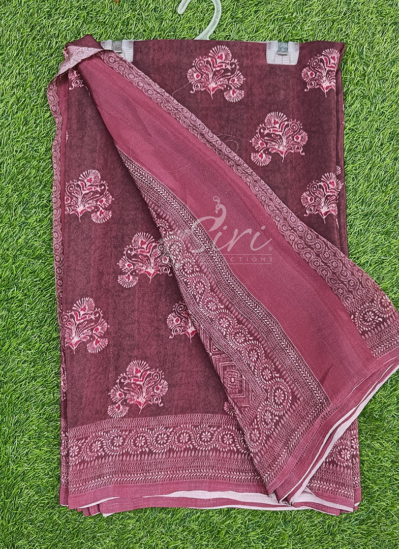 Beautiful Digital Print Crepe Silk Saree