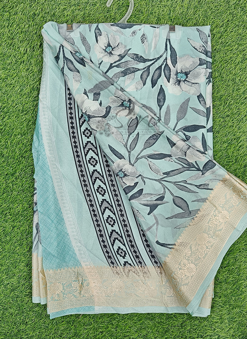 Beautiful Digital Print Crepe Saree