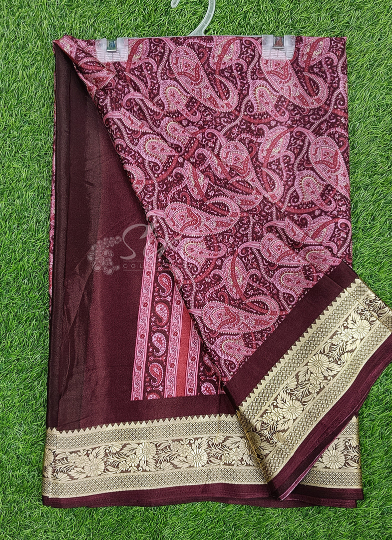 Beautiful Digital Print Crepe Saree