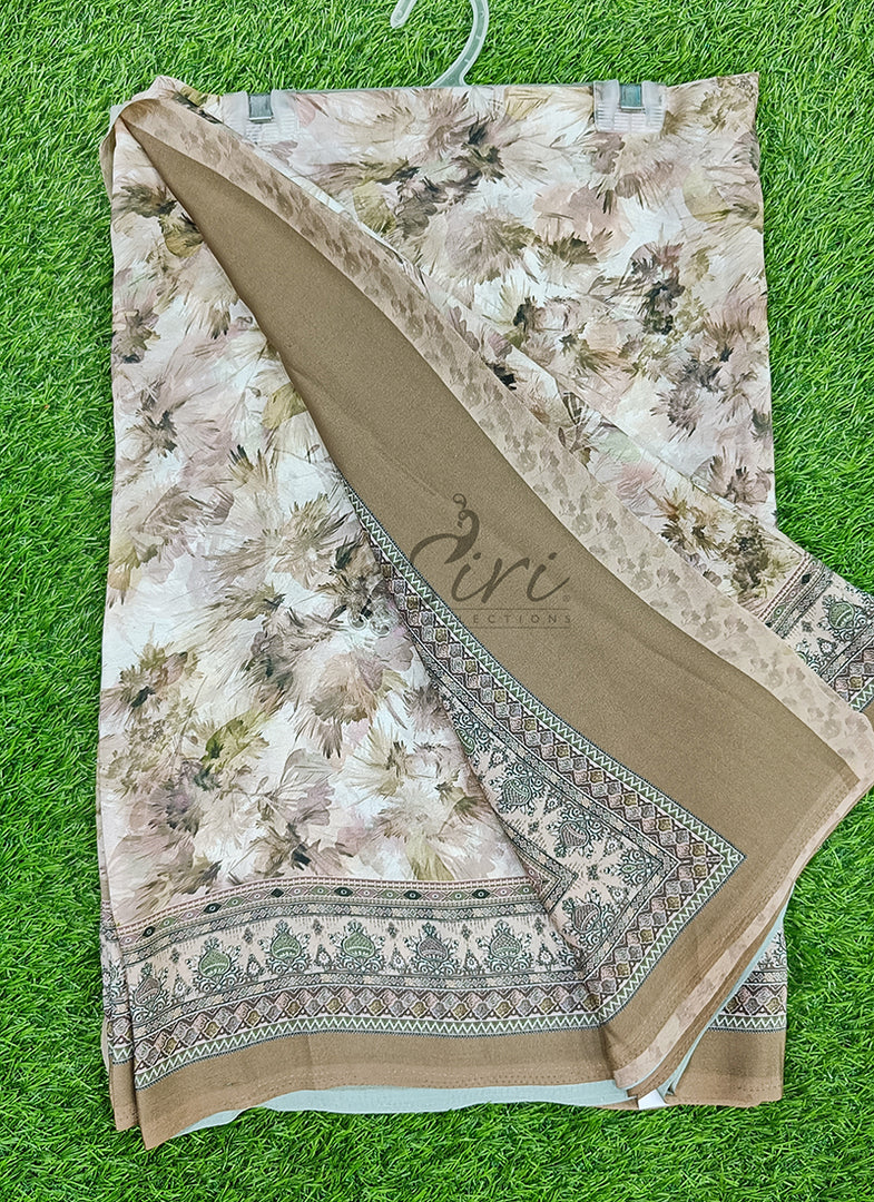 Beautiful Digital Print Crepe Saree