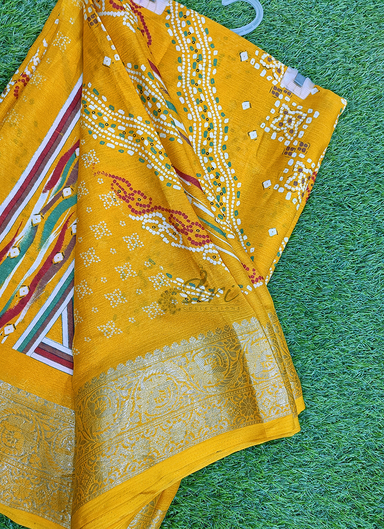 Festive Printed Fancy Chinon Crepe Saree