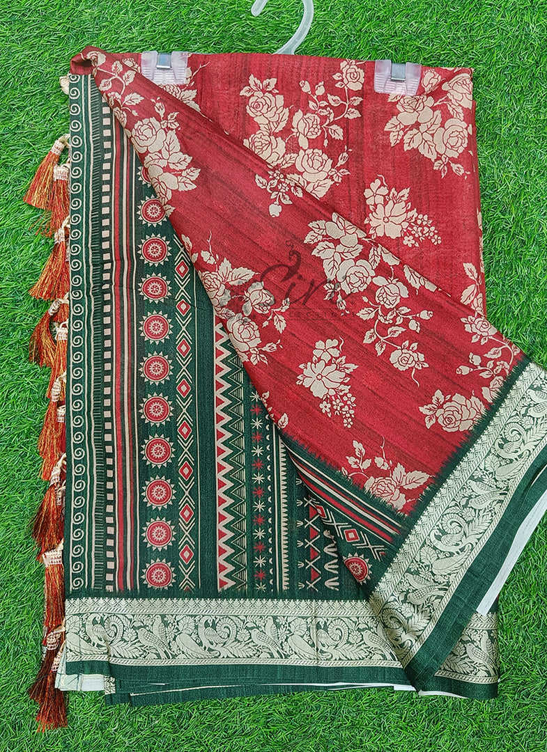 Beautiful Digital Print Viscose Crepe Saree