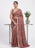 Load image into Gallery viewer, Beautiful Printed Chinon Crepe Saree