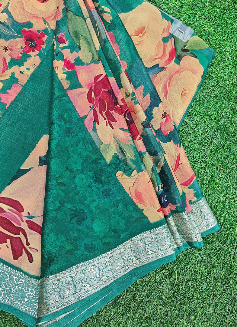 Beautiful Chinon Crepe Saree in Digital Print