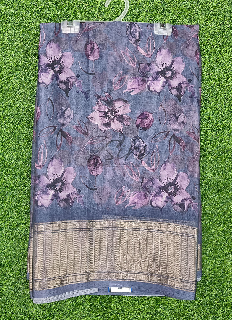 Lovely Soft Crepe Organza Saree in Digital Print