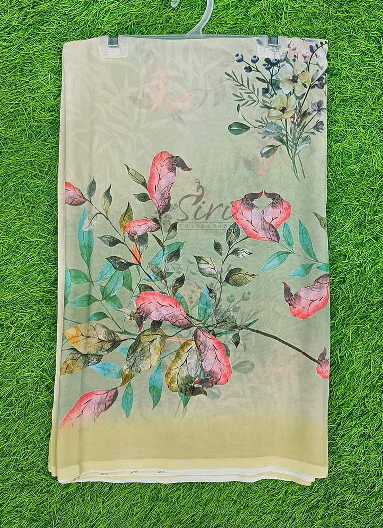 Beautiful Digital Print Floral Soft Georgette Saree
