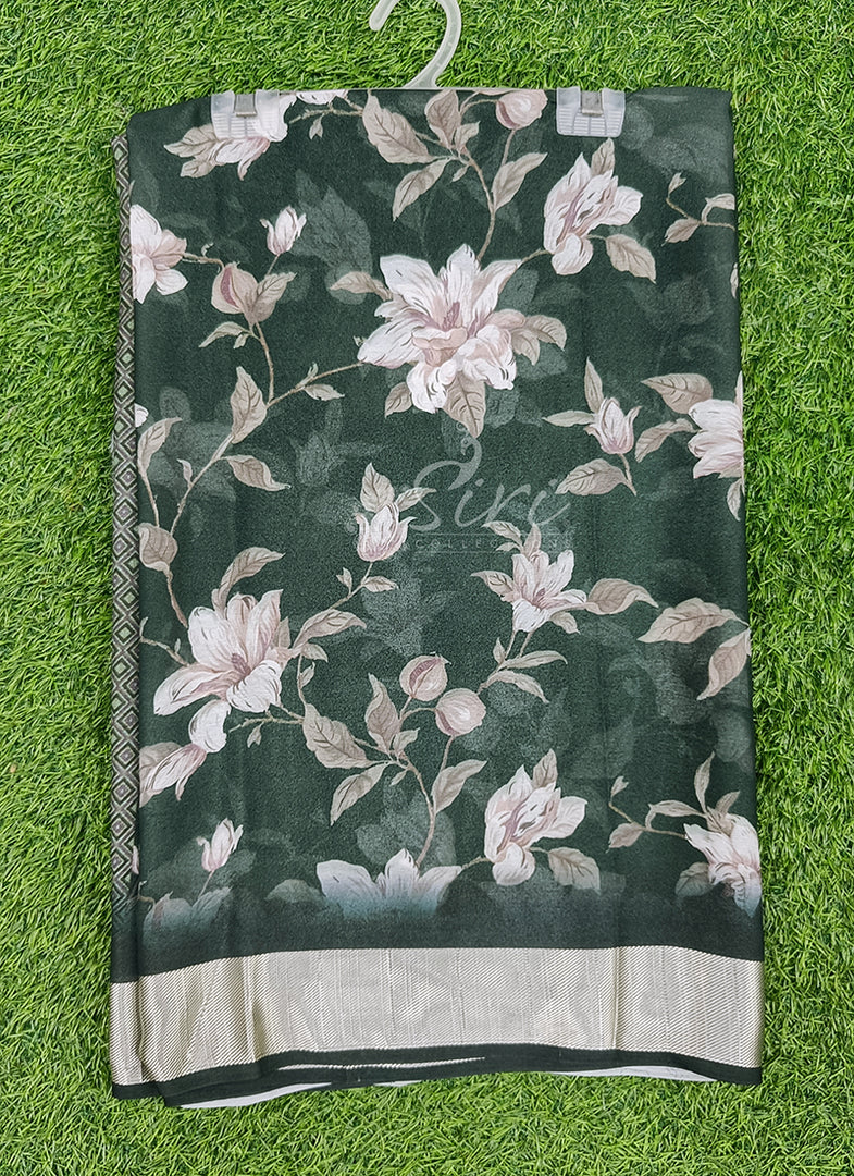 Lovely Digital Print Moss Georgette Saree