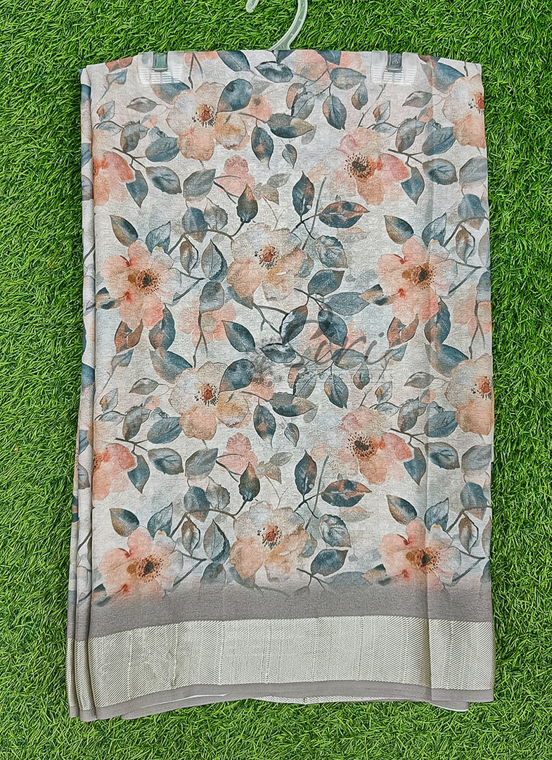 Lovely Digital Print Moss Georgette Saree