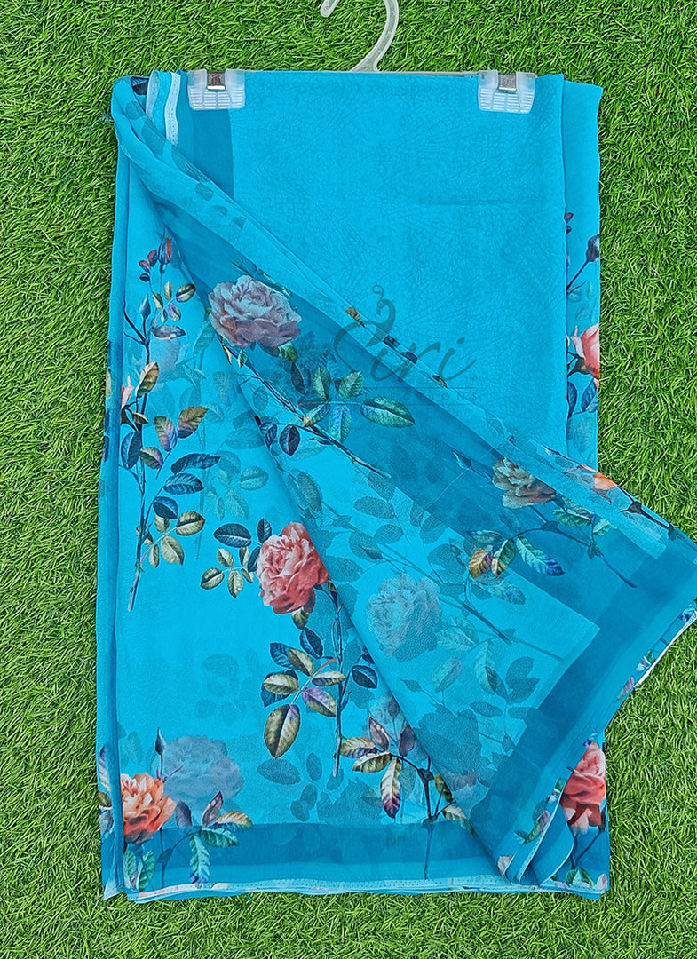 Digital Print Georgette Saree