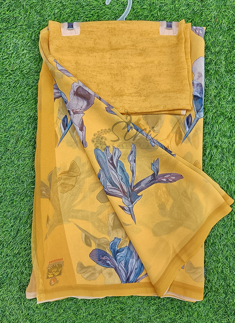 Digital Print Georgette Saree