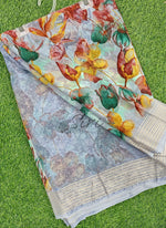 Load image into Gallery viewer, Digital Print Moss Georgette Saree
