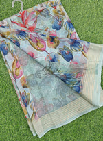 Load image into Gallery viewer, Digital Print Moss Georgette Saree
