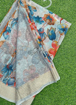 Load image into Gallery viewer, Digital Print Moss Georgette Saree
