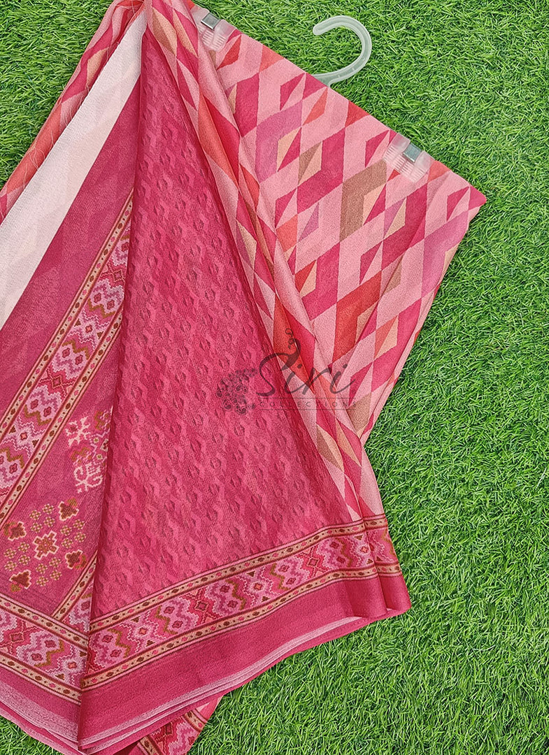 Digital Print Crepe Georgette Saree