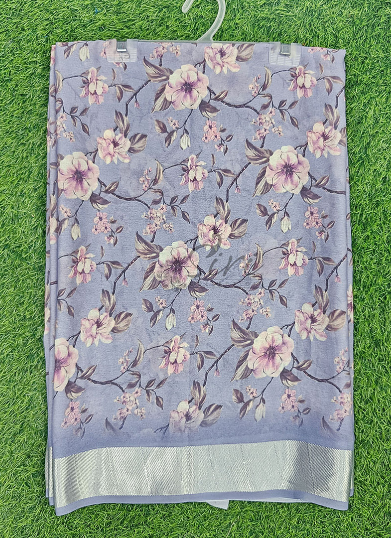 Lovely Digital Print Moss Georgette Saree