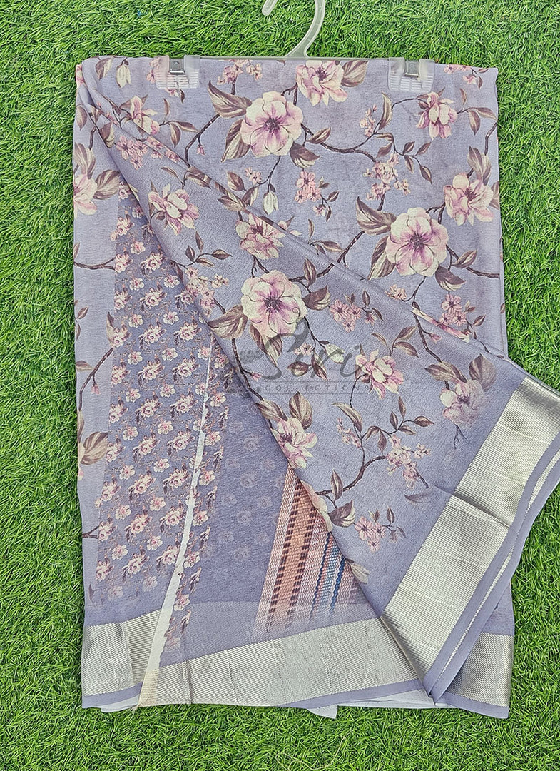 Lovely Digital Print Moss Georgette Saree