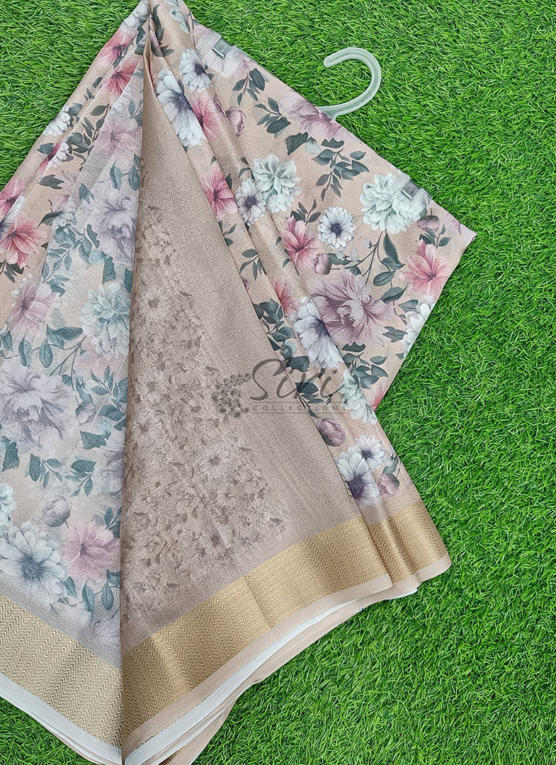 Lovely Digital Print Moss Georgette Saree