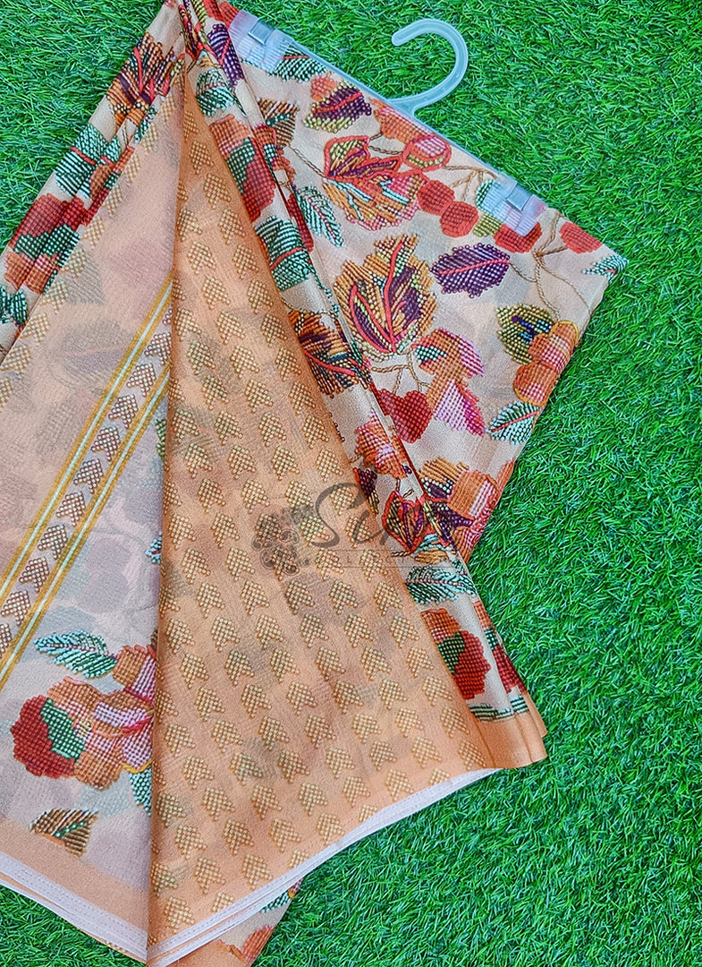 Latest Digital Print Crepe Georgette Saree