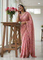 Load image into Gallery viewer, Latest Digital Print Crepe Georgette Saree
