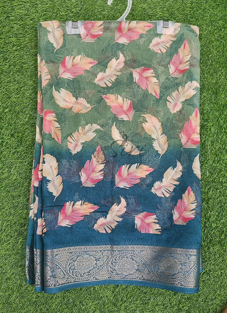 Lovely Printed Georgette Saree in Self Design