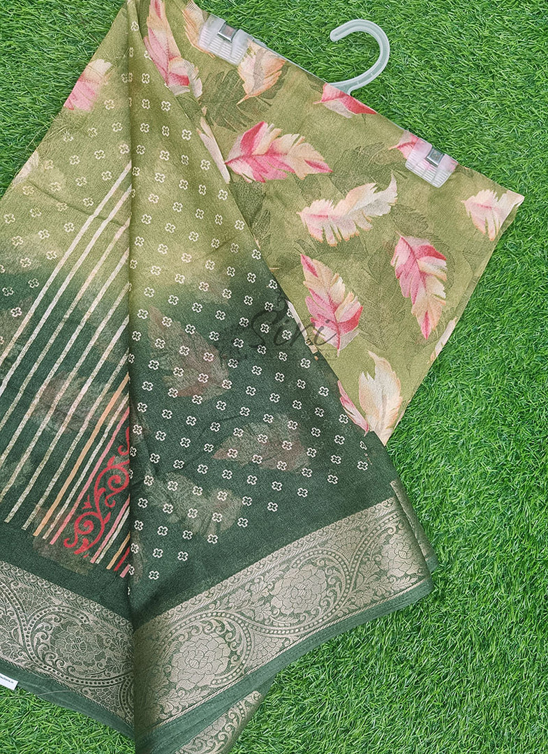 Lovely Printed Georgette Saree in Self Design