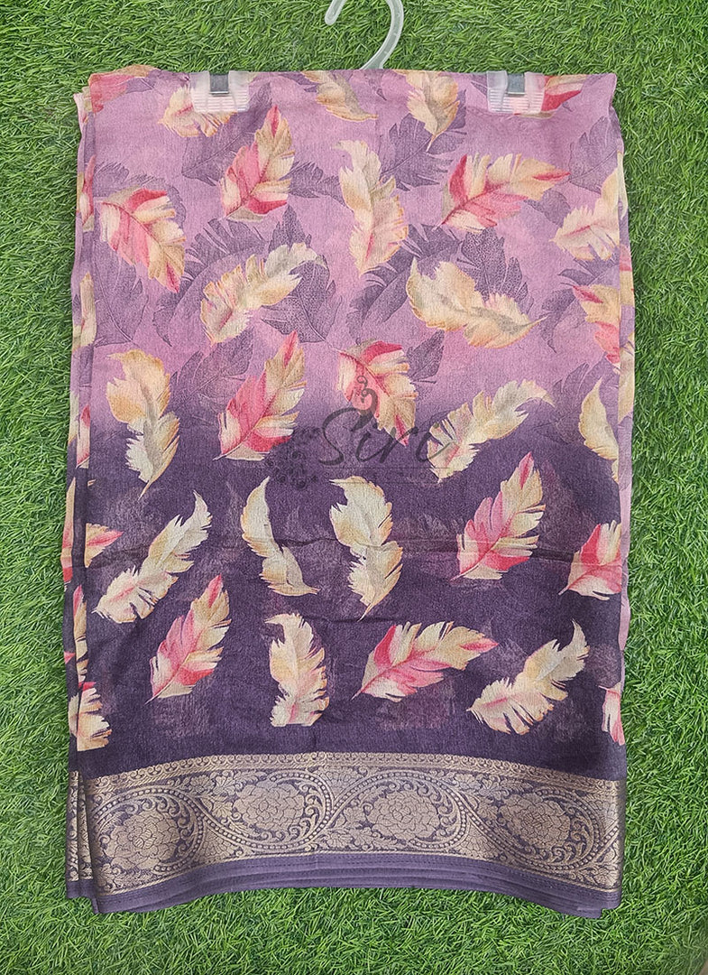 Lovely Printed Georgette Saree in Self Design