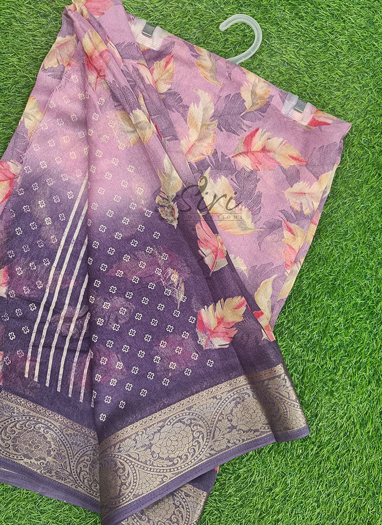 Lovely Printed Georgette Saree in Self Design