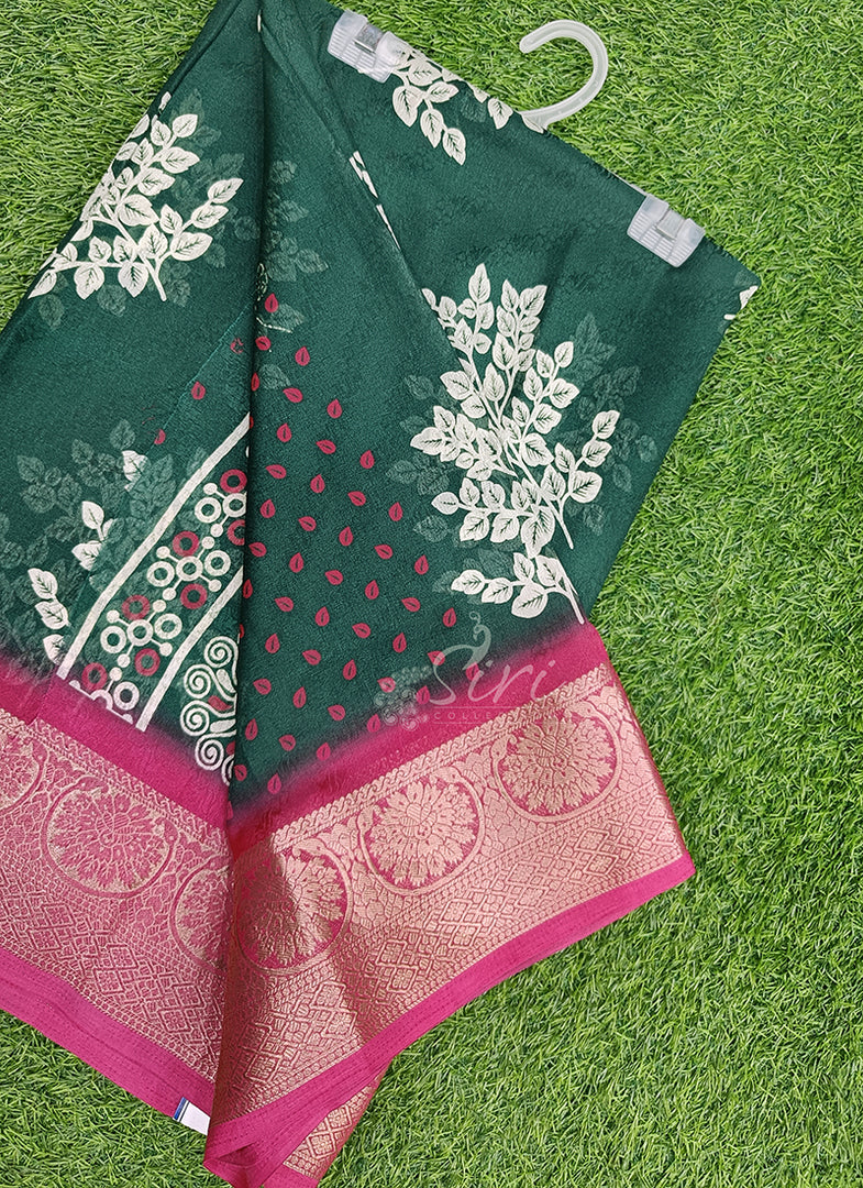 Latest Printed Moss Georgette Saree
