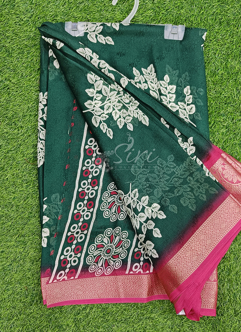 Latest Printed Moss Georgette Saree
