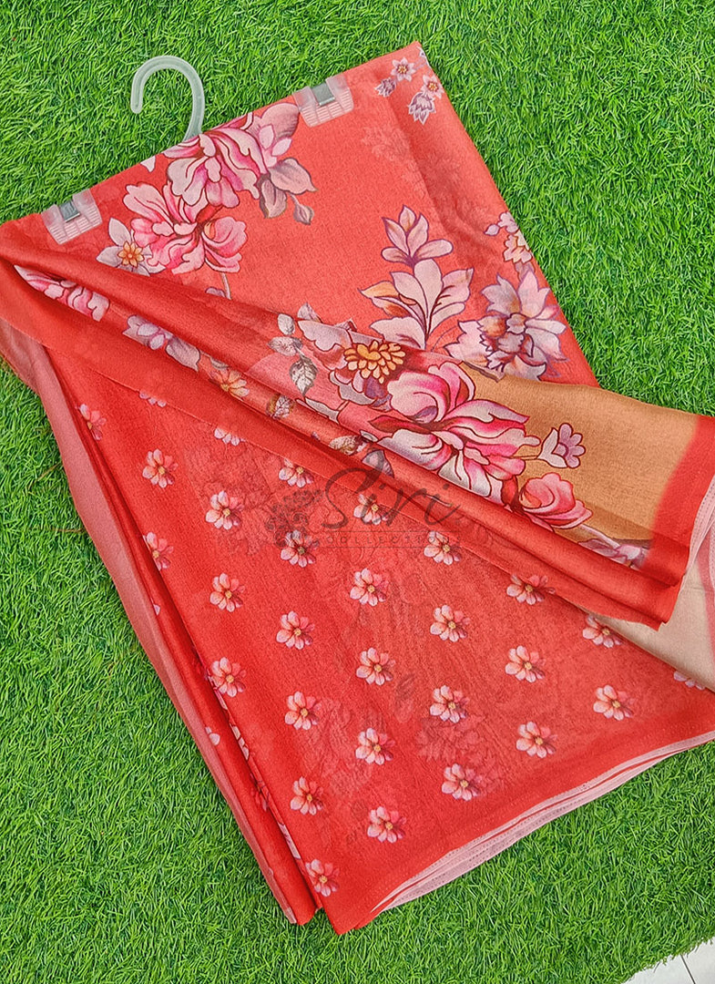 Latest Digital Print Crepe Georgette Saree