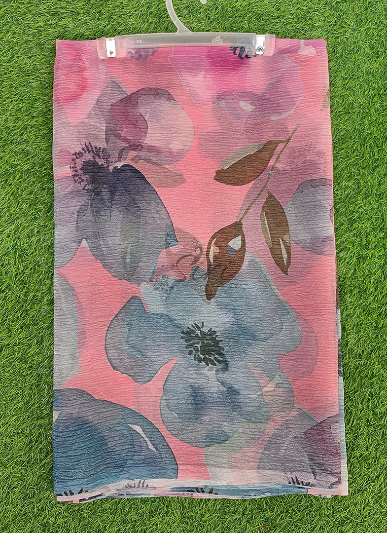 Lovely Digital Print Crush Saree