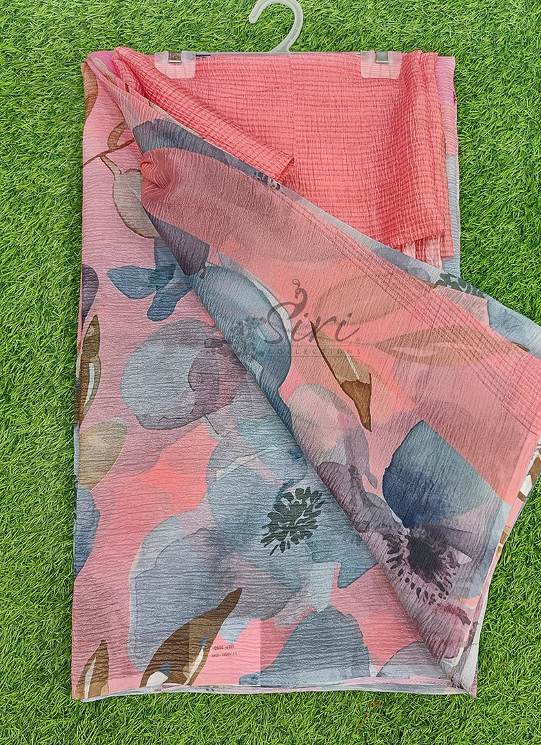 Lovely Digital Print Crush Saree
