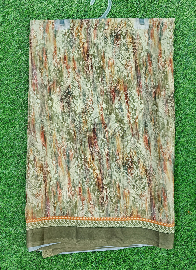 Latest Digital Print Crepe Georgette Saree