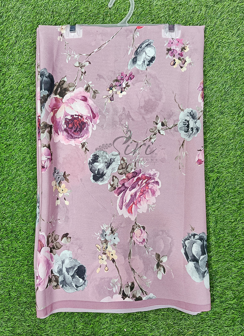 Latest Digital Print Crepe Georgette Saree