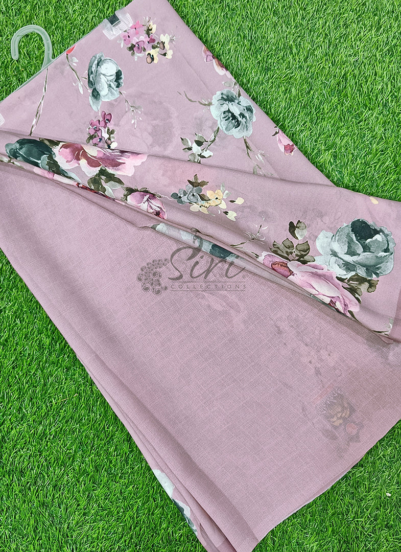 Latest Digital Print Crepe Georgette Saree