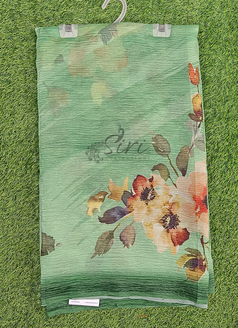 Lovely Digital Print Crush Saree