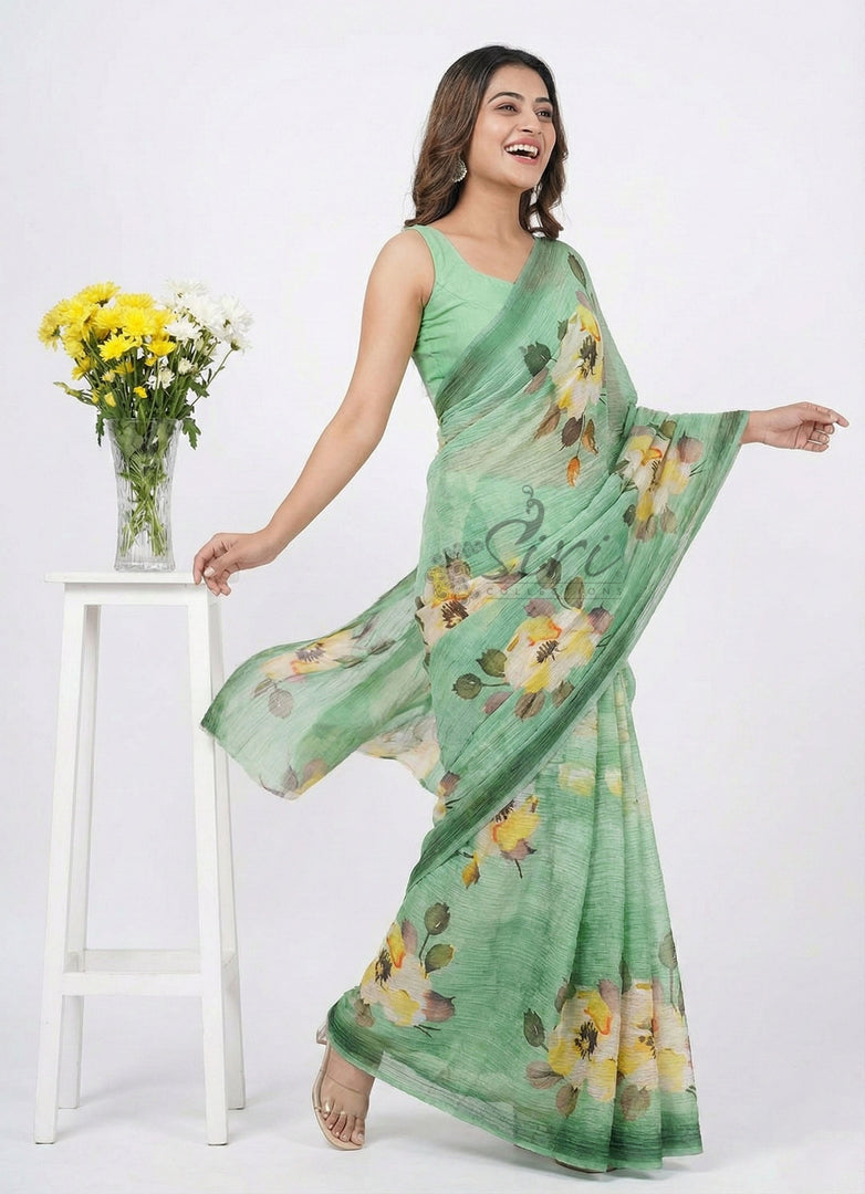 Lovely Digital Print Crush Saree