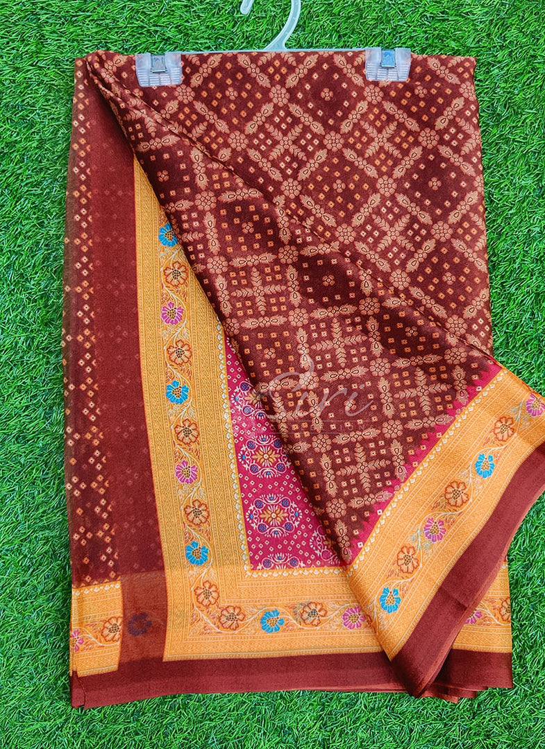 Latest Digital Print Crepe Georgette Saree
