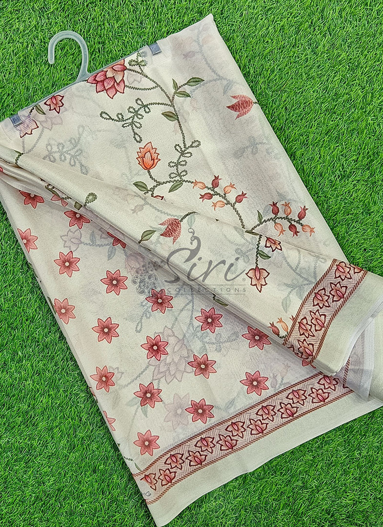 Latest Digital Print Crepe Georgette Saree